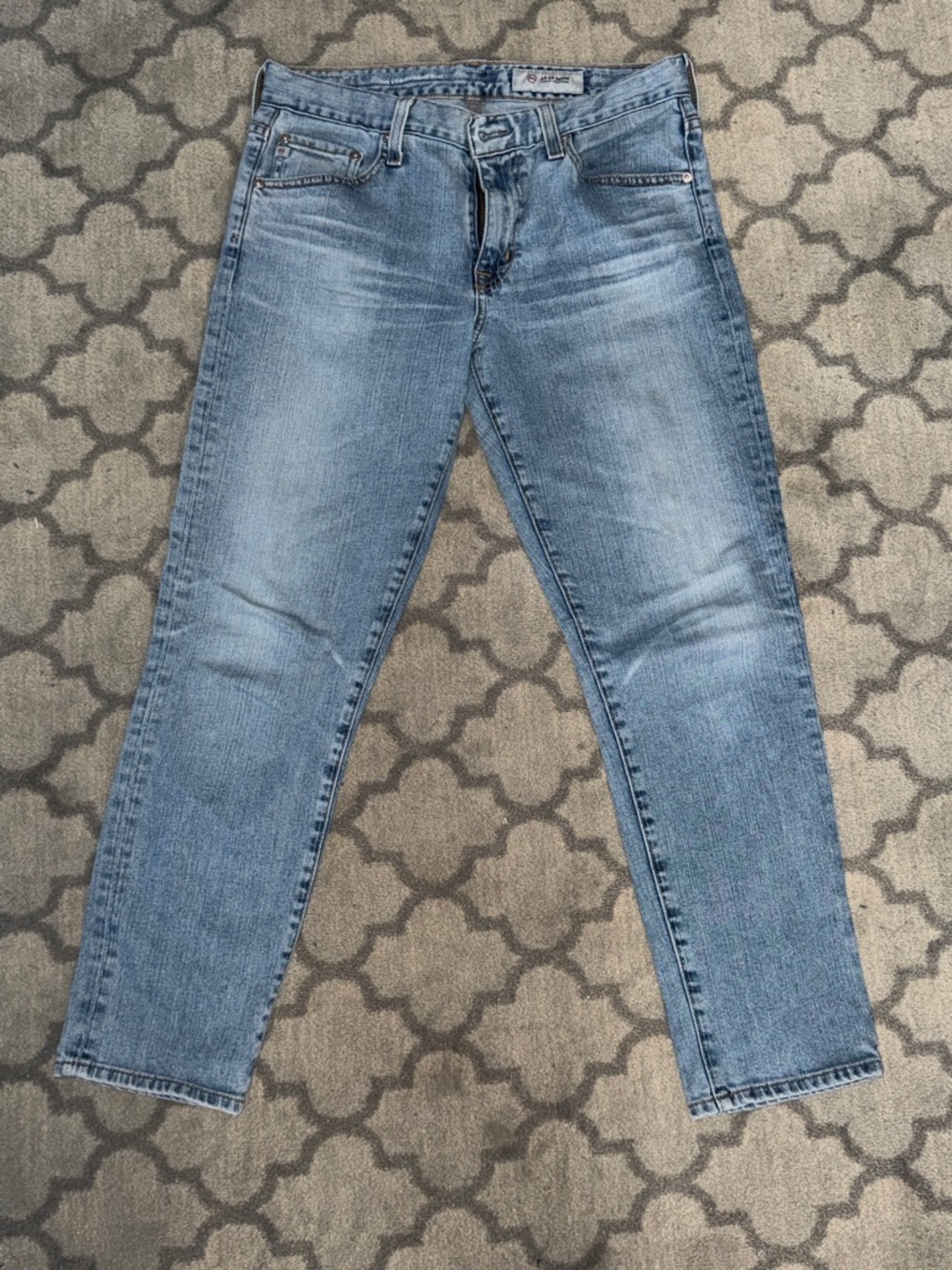 Ag Adriano Goldschmied Light Wash Slim Straight Jeans